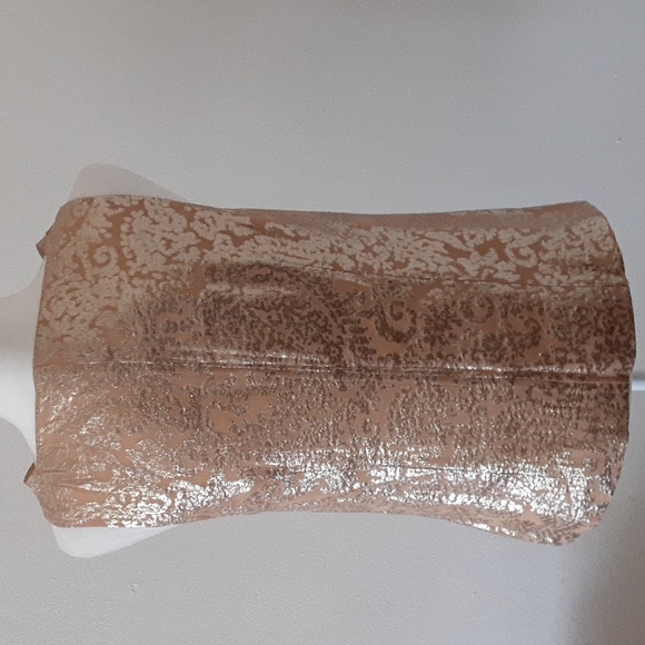 J.CREW shimmery gold silk blend blouse Sz 2 - Picture 6 of 7